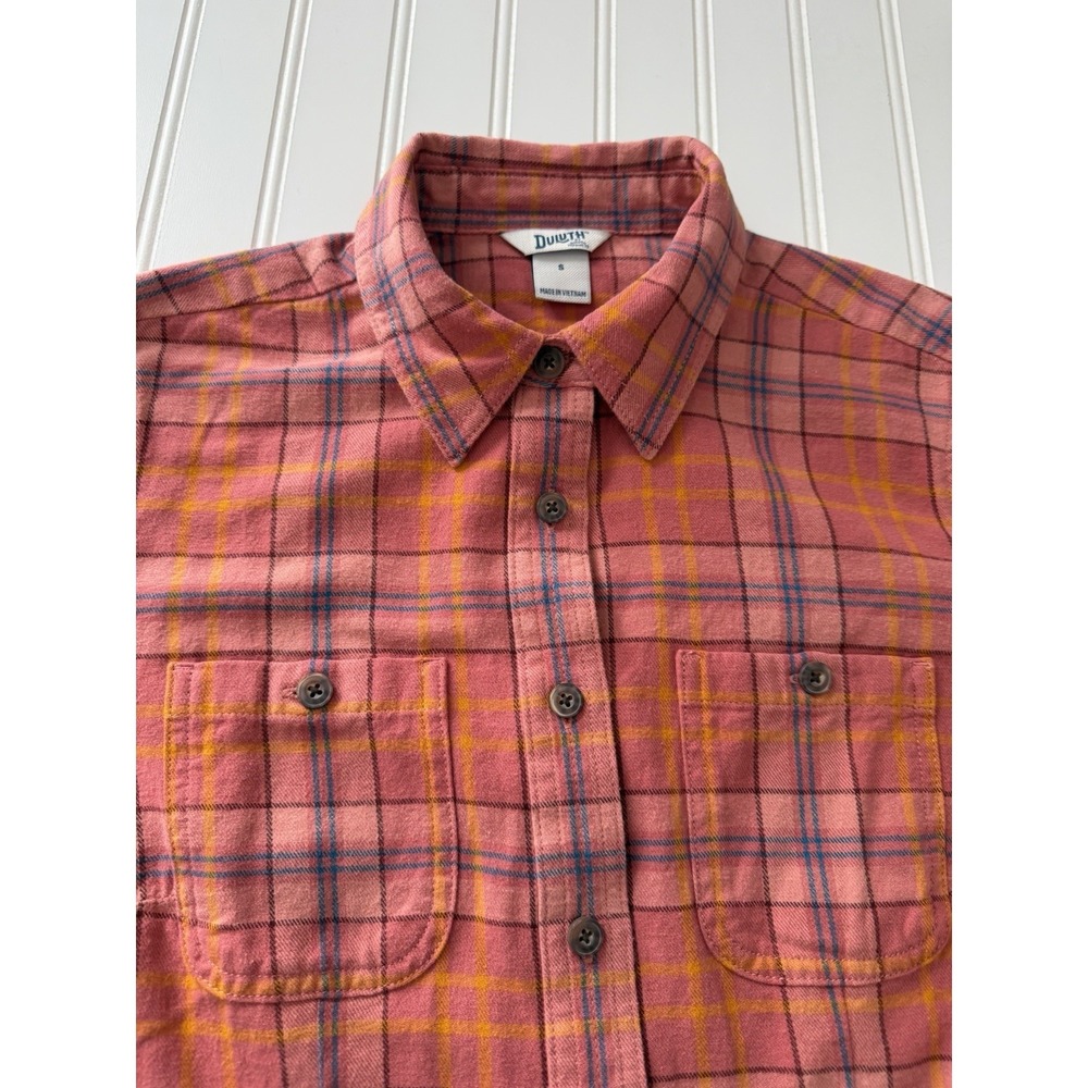 Duluth Trading Free Swingin Flannel‎ Shirt Women S Pink Plaid